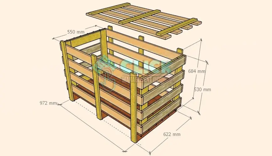 Wooden Crate 1000 x 550 x 530 mm