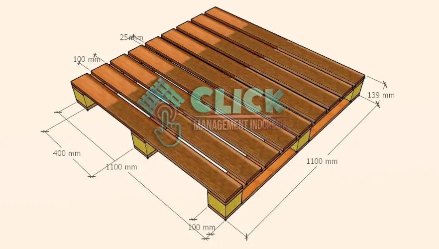 Wooden Pallet Type 4 Way 1100 x 1100 x 139 mm